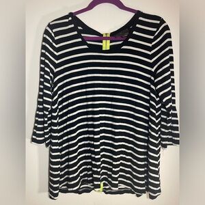 Fenn Wright Manson Stripped Top W/Back Zipper. Size Large. GUC